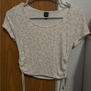 Wild Fable White Floral Crop Top